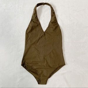 NWOT American Apparel Brown Halter Bodysuit